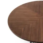 Okrągły stół z metalu i fornirowanej płyty MDF - lantan Viadurini