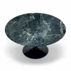 Nowoczesny okrągły stół z marmuru z Carrary i Marquinia Made in Italy - dolary Viadurini