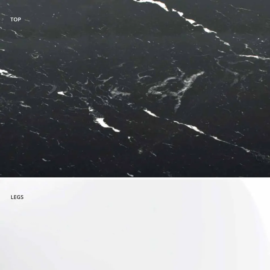 Nowoczesny okrągły stół z marmuru z Carrary i Marquinia Made in Italy - dolary Viadurini