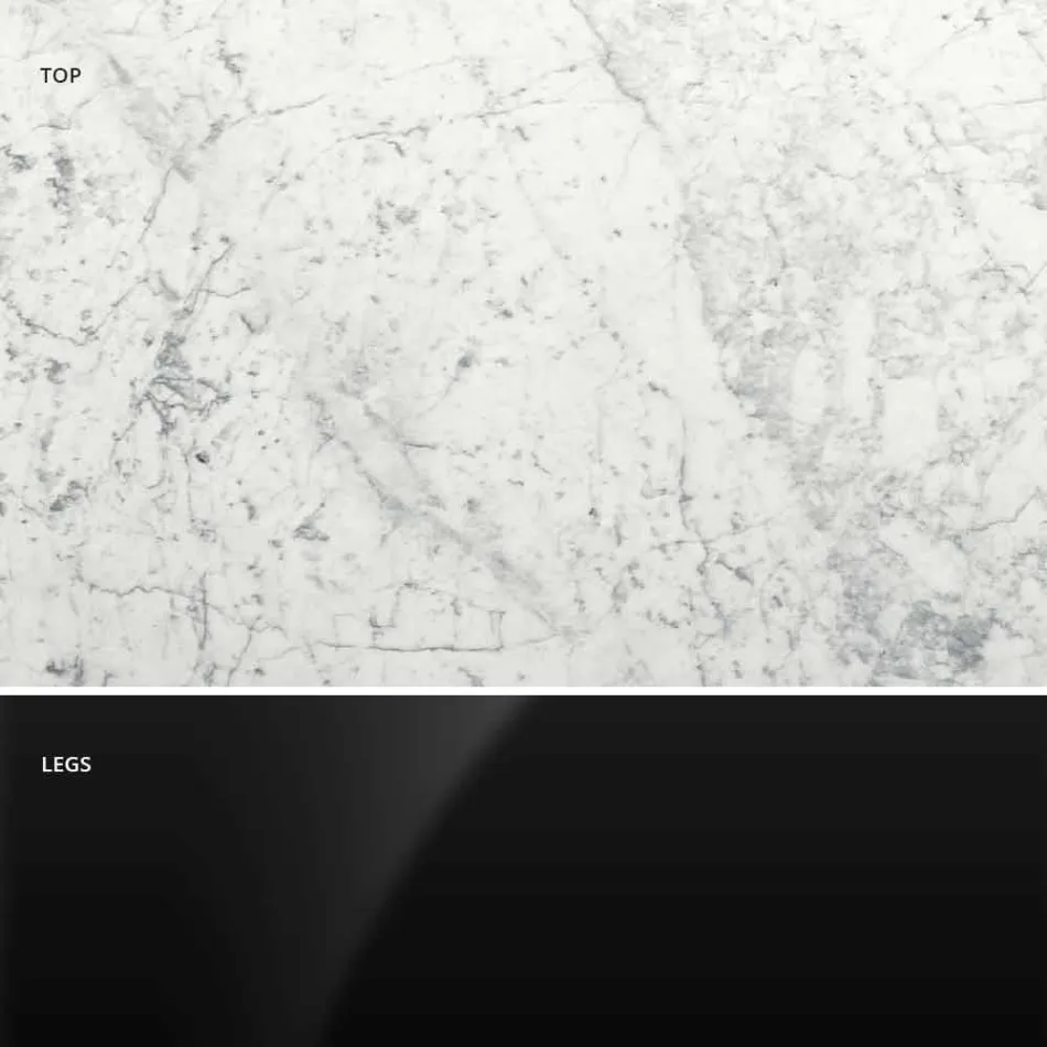 Nowoczesny okrągły stół z marmuru z Carrary i Marquinia Made in Italy - dolary Viadurini