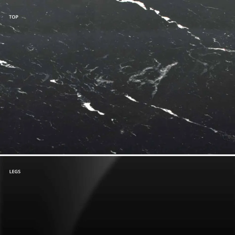 Nowoczesny okrągły stół z marmuru z Carrary i Marquinia Made in Italy - dolary Viadurini