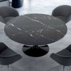 Nowoczesny okrągły stół z marmuru z Carrary i Marquinia Made in Italy - dolary Viadurini