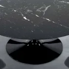 Nowoczesny okrągły stół z marmuru z Carrary i Marquinia Made in Italy - dolary Viadurini