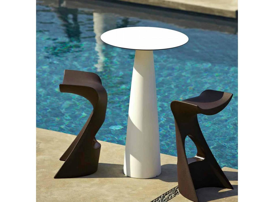 Okrągły stół z polietylenu Slide Hoplà (H110) hpl top wykonany we Włoszech Viadurini