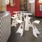 Okrągły stół z polietylenu Slide Hoplà (H110) hpl top wykonany we Włoszech Viadurini