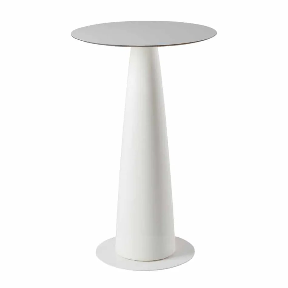 Okrągły stół z polietylenu Slide Hoplà (H110) hpl top wykonany we Włoszech Viadurini