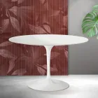 Okrągły stół Saarinen Tulip H 74 cm w kolorze matowej bieli Florim Ceramic - Scarlet Viadurini