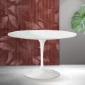 Okrągły stół Saarinen Tulip H 74 cm w kolorze matowej bieli Florim Ceramic - Scarlet