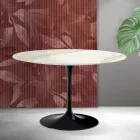 Okrągły stół Saarinen Tulip H 74 cm z ceramiki Florim Calacatta Gold Matt - Scarlet Viadurini
