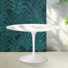 Okrągły stolik Saarinen Tulip, wys. 74 cm, z błyszczącej ceramiki Statuario Florim w kolorze szkarłatnym Viadurini