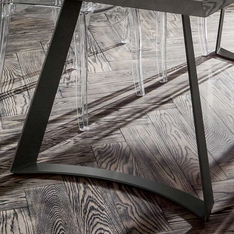 Stół do jadalni z blatem z korowanego dębu Made in Italy - Pinokio Viadurini