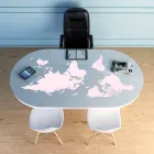 Nowoczesny stół biurkowy ze szklanym blatem wykonanym we Włoszech, Pontida Viadurini