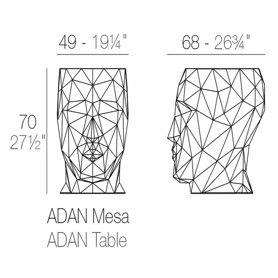 Adan by Vondom na zewnątrz stolik / stołek, z polietylenu Viadurini