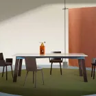 Nowoczesny stół do salonu ze stali z designerskim marmurowym blatem - Aronte Viadurini