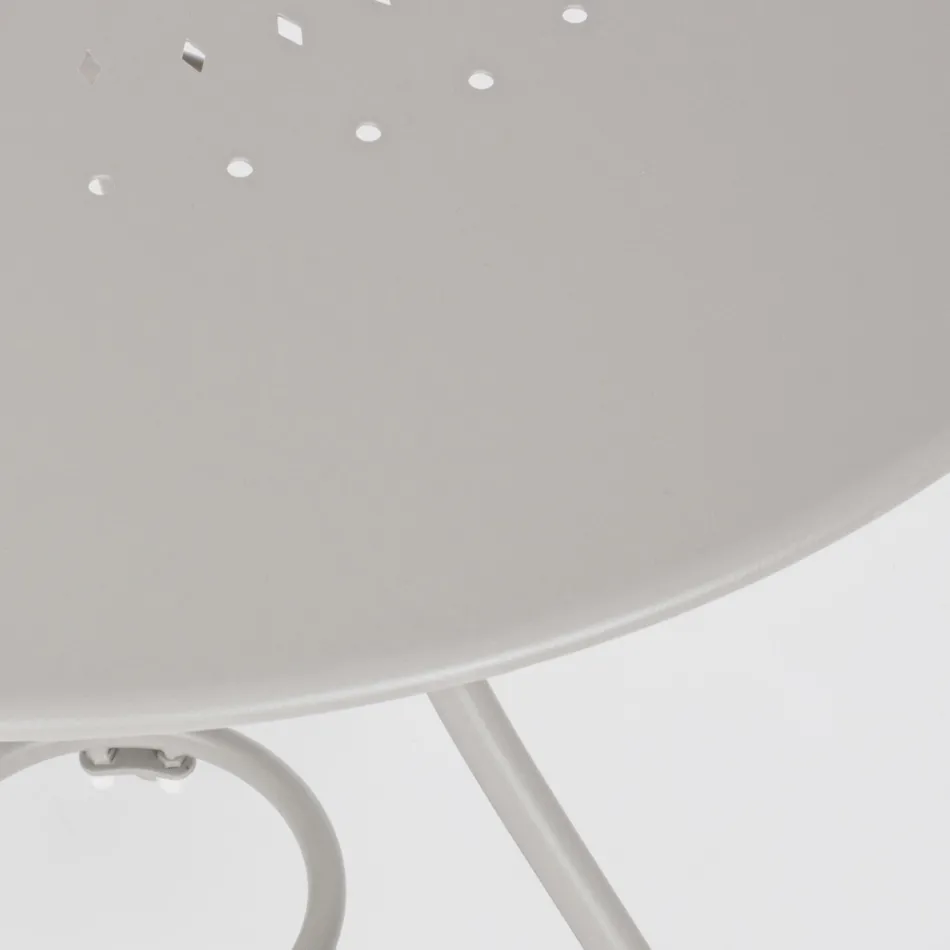 Okrągły stół ogrodowy w stylu Shabby Chich z malowanej stali - Zaklęcie Viadurini