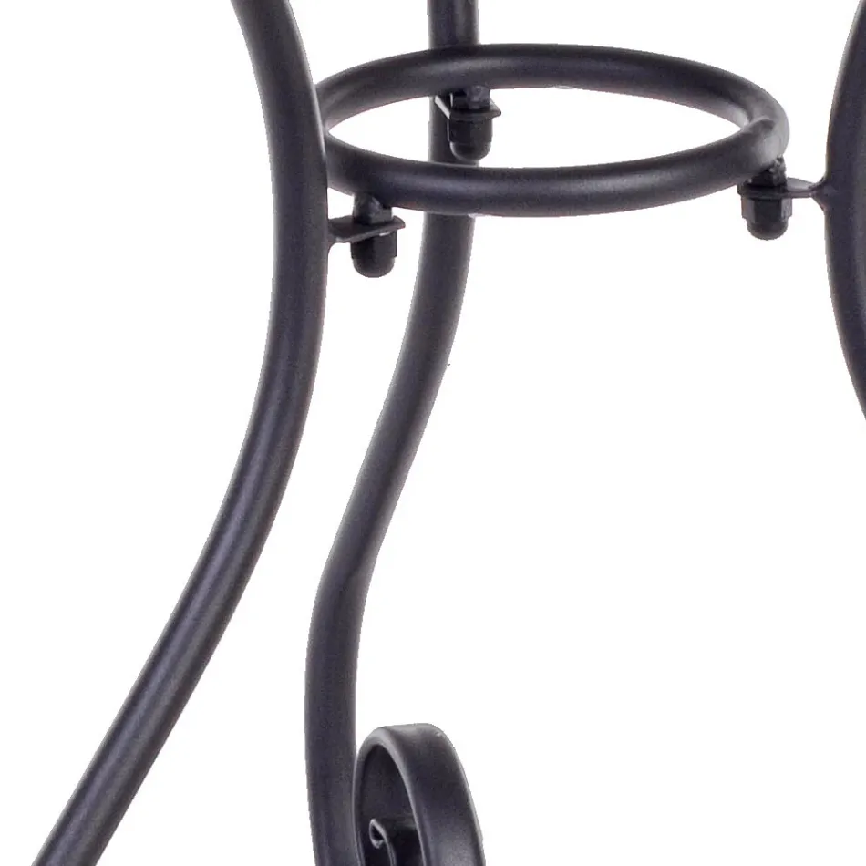 Okrągły stół ogrodowy w stylu Shabby Chich z malowanej stali - Zaklęcie Viadurini