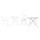 Okrągły stół ogrodowy w stylu Shabby Chich z malowanej stali - Zaklęcie Viadurini