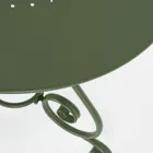 Okrągły stół ogrodowy w stylu Shabby Chich z malowanej stali - Zaklęcie Viadurini