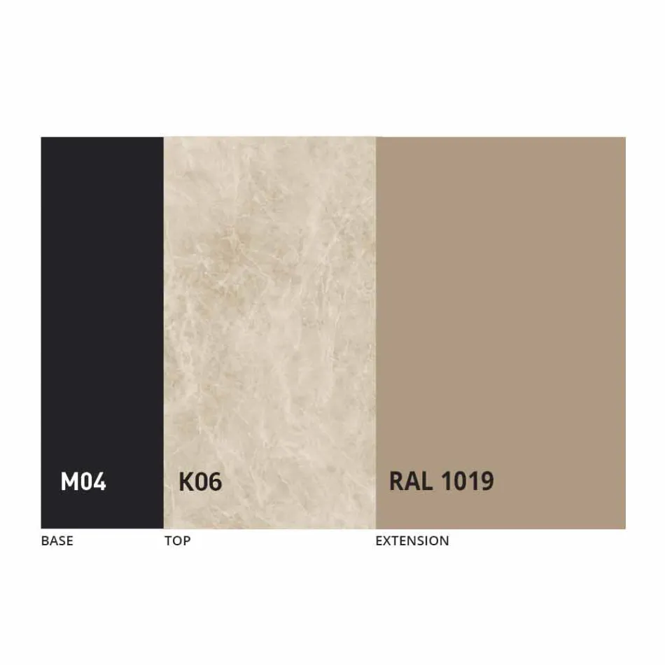 Okrągły Stół Do Jadalni Rozkładany do 165 cm z Ceramicznym Blatem - Pistolero Viadurini