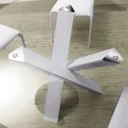 Okrągły stół design d.130 wykonany ze szkła w kolorze włoskim Cristal Viadurini