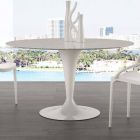 Okrągły stół o średnicy 120 cm z blatem z białego marmuru Carrara Rimini Viadurini