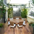 Okrągły stół z prawdziwego drewna tekowego i litego Viadurini