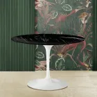 Eero Saarinen Tulip Table H 73 z blatem z czarnego marmuru Marquinia Made in Italy - Scarlet Viadurini