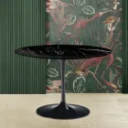 Eero Saarinen Tulip Table H 73 z blatem z czarnego marmuru Marquinia Made in Italy - Scarlet Viadurini