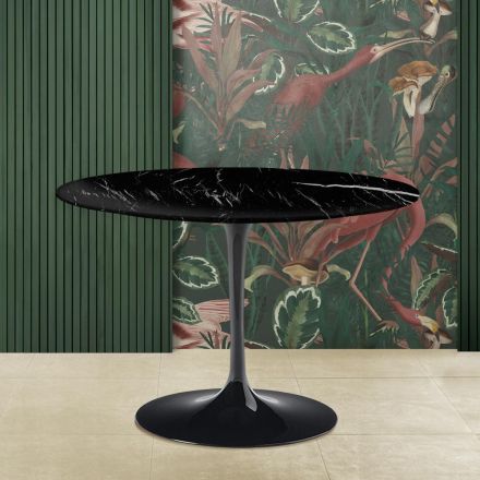 Eero Saarinen Tulipanowy stół H 73 z czarnym marmurowym blatem Marquinia Made in Italy - Scarlet Viadurini