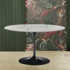 Stół Eero Saarinen Tulip H 73 z okrągłym blatem z marmuru Statuarietto Carrara Viadurini