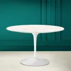 Stół Tulipan Eero Saarinen H 73 w Diamond Cream Ceramic Made in Italy - Scarlet Viadurini
