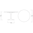 Stolik Tulip Eero Saarinen H 73 in Invisible Select Ceramic Made in Italy - Scarlet Viadurini