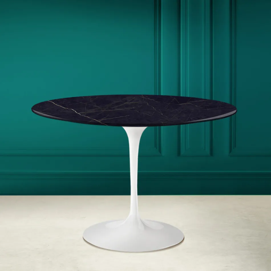 Stół Tulipan Eero Saarinen H 73 w Ceramic Noir Laurent Made in Italy - Scarlet Viadurini