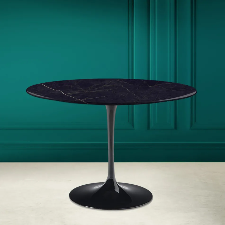 Stół Tulipan Eero Saarinen H 73 w Ceramic Noir Laurent Made in Italy - Scarlet Viadurini