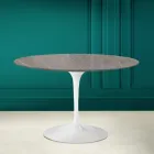Stół Tulipan Eero Saarinen H 73 z ceramiki Pietra Grey Made in Italy - Scarlet Viadurini