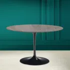 Stół Tulipan Eero Saarinen H 73 z ceramiki Pietra Grey Made in Italy - Scarlet Viadurini