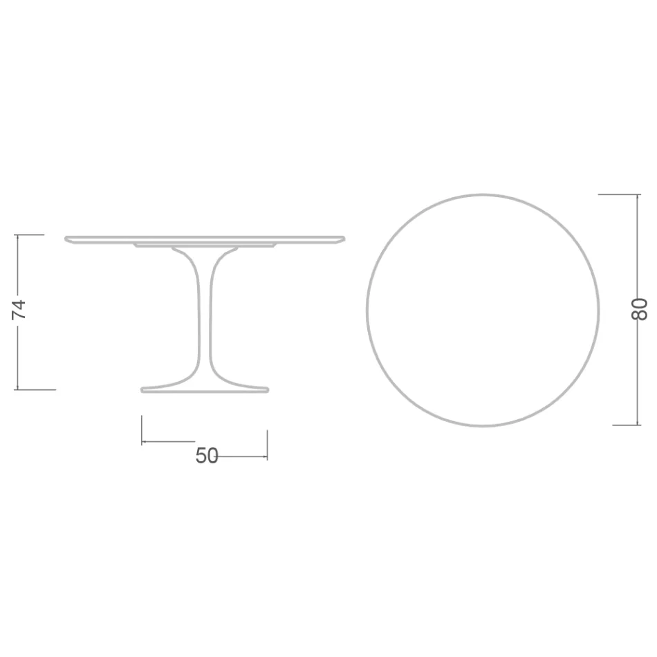 Stolik Tulipan Eero Saarinen H 73 z ceramiki Sirius Made in Italy - Szkarłatny Viadurini