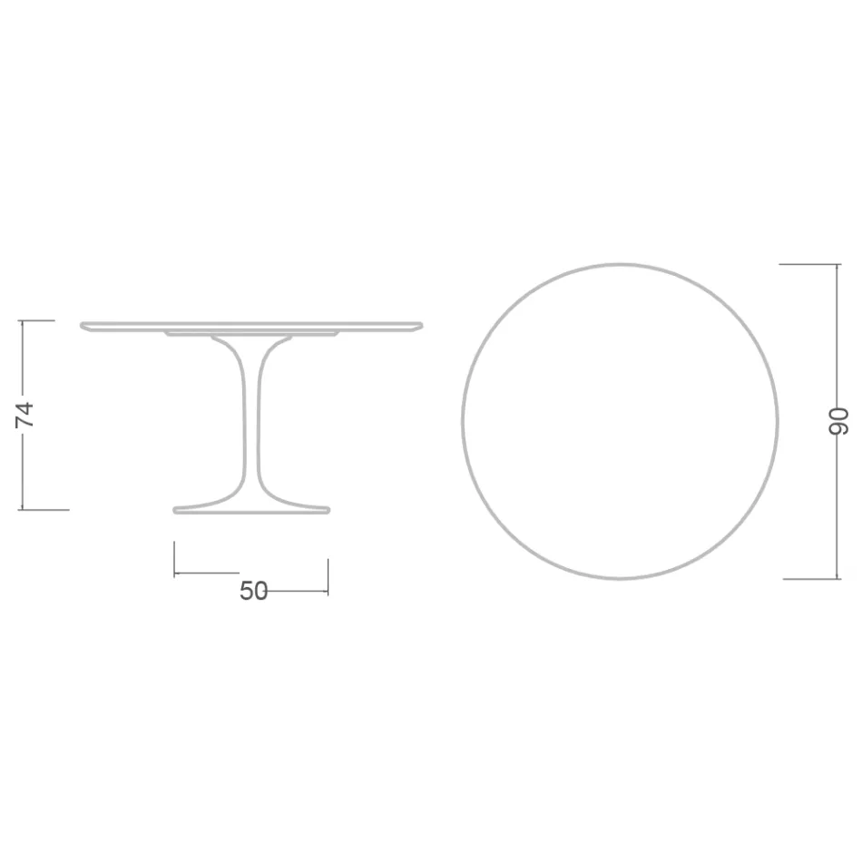 Stolik Tulipan Eero Saarinen H 73 z ceramiki Sirius Made in Italy - Szkarłatny Viadurini