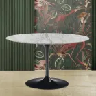 Stół Tulipan Eero Saarinen H 73 z marmuru Arabescato Made in Italy Viadurini