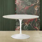 Eero Saarinen H 73 Stół Tulipan z marmuru Gold Caracatta Made in Italy Viadurini