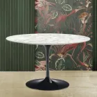 Stół Tulipan Eero Saarinen H 73 z marmuru Carrara Made in Italy Viadurini