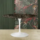 Eero Saarinen Tulip Table H 73 z ciemnego marmuru Emperador Made in Italy Viadurini