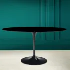 Stolik Tulipan Eero Saarinen H 73 Oval in Absolute Black Ceramic Made in Italy - Scarlet Viadurini