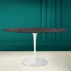 Stolik Tulip Eero Saarinen H 73 Owalny z ceramiki Noir Desire Made in Italy - Szkarłatny Viadurini