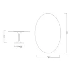 Stolik Tulip Eero Saarinen H 73 Owalny z ceramiki Noir Laurent Made in Italy - Szkarłatny Viadurini