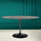 Stół Tulipan Eero Saarinen H 73 Owalny Ceramiczny Pietra Szary Made in Italy - Szkarłatny Viadurini