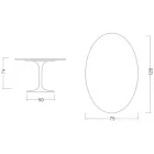 Stolik Tulip Eero Saarinen H 73 Owalny z ceramiki Rem Made in Italy - Szkarłatny Viadurini