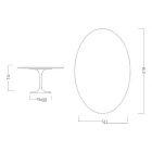Stolik Tulip Eero Saarinen H 73 Owalny z ceramiki Sirius Made in Italy - Szkarłatny Viadurini