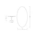 Stół Tulipan Eero Saarinen H 73 Owalny z ceramiki Statuario Altissimo Made in Italy - Szkarłatny Viadurini