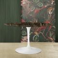 Tulip Eero Saarinen H 73 Owalny stół z ciemnego marmuru Emperador Made in Italy - Scarlet